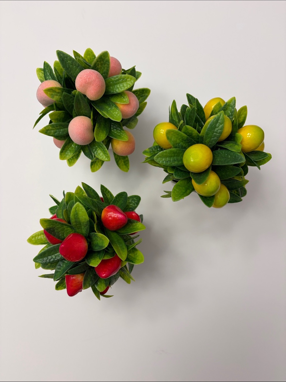 Assorted Artificial Fruit and Leaf Decor Set - Set of 3